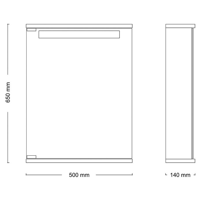 Jokey Spiegelschrank Cento (B x H: 50 x 65 cm, Holz, Weiß, Aluoptik) | BAUHAUS