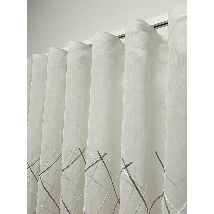 Cortina plisada onda perfecta Bordada (An x Al: 330 x 290 cm, 100% poliéster, Gris) | BAUHAUS