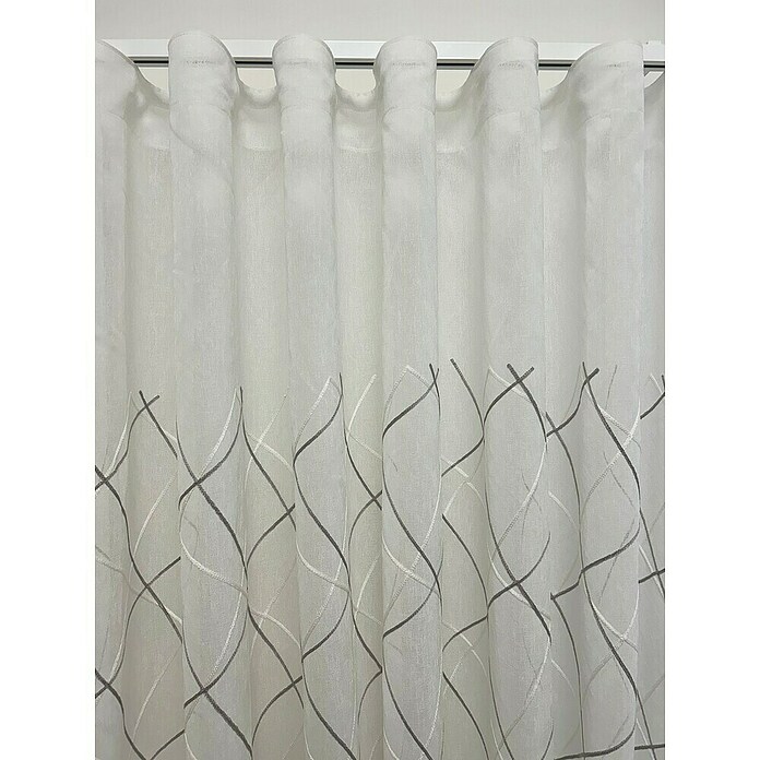 Cortina plisada onda perfecta Bordada (An x Al: 330 x 290 cm, 100% poliéster, Gris) | BAUHAUS