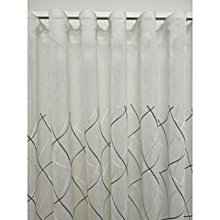 Cortina plisada onda perfecta Bordada (An x Al: 330 x 290 cm, 100% poliéster, Gris)