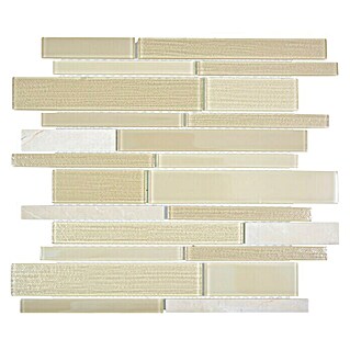 Mosaikfliese Verbund Crystal Mix CM GV14 (28,6 x 30 cm, Beige, Glänzend)