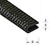 Alberts Protección de bordes (PVC, L x An x Al: 1,5 m x 10 mm x 7 mm, Negro) | BAUHAUS