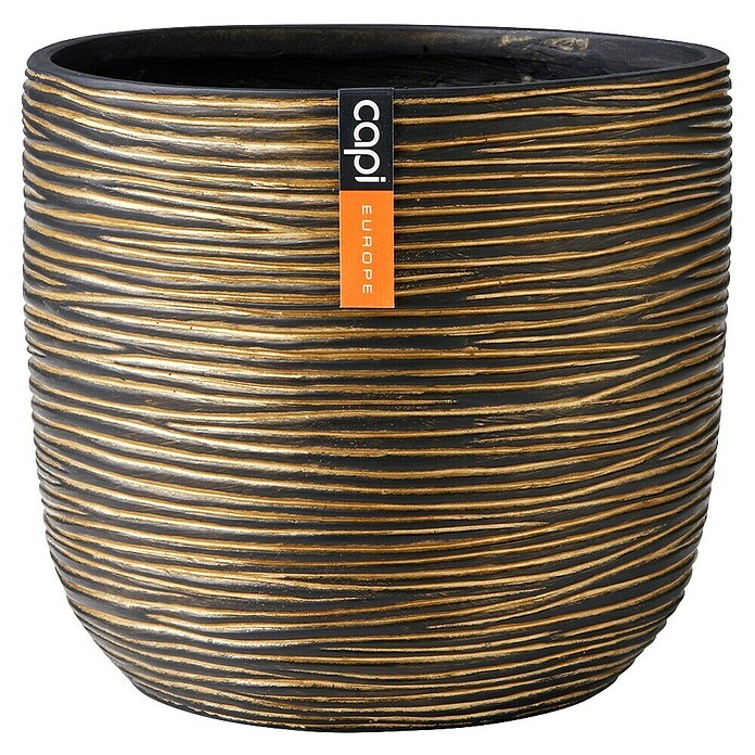 Capi Europe Bloempot (Ø x h: 17,2 x 15 cm, Gold black) | BAUHAUS