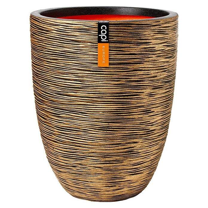 Capi Europe Bloempot (Ø x h: 46 x 58 cm, Black gold, Rotanlook) | BAUHAUS