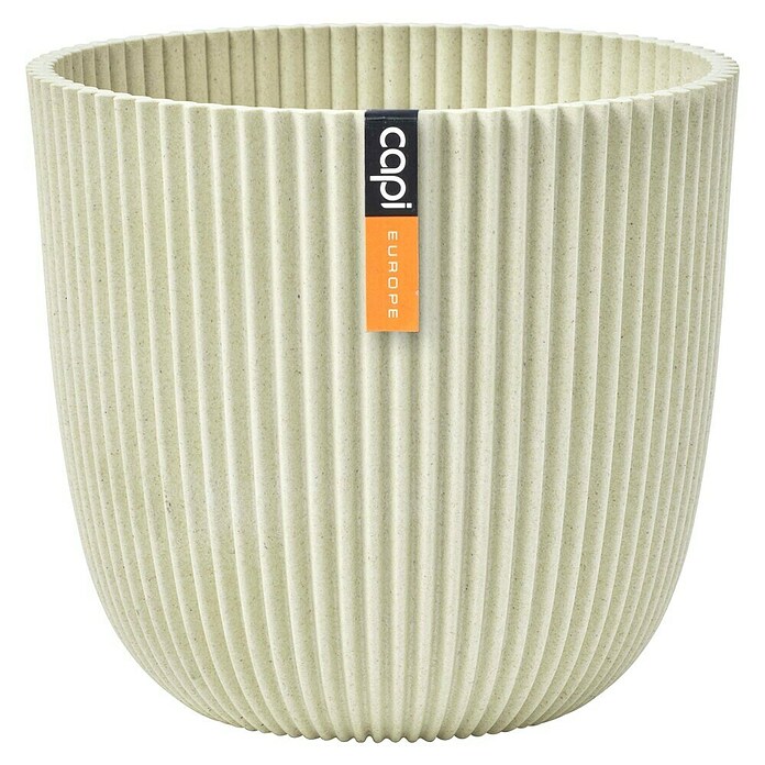 Capi Europe Lonec za rože Groove  (Ø x V: 25 x 23 cm, Bež) | 8444 - Kunststoff Pflanzgefäße | IAKB - Gefäße Outdoor | IAK - Gefässe,Deko outdoor, Zeitschriften | IA - Gartenhartware | I - Stadtgarten | BAUHAUS
