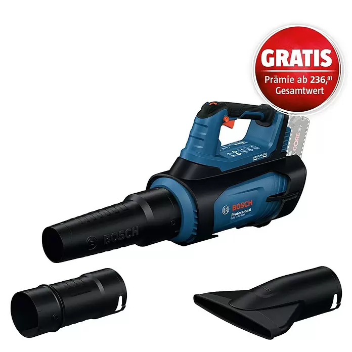 Bosch Professional AMPShare 18V Akku-Laubbläser GBL 18V-80018 V, Ohne Akku, Blasgeschwindigkeit: 200 km/h, Blasleistung: 800 m³/h, Länge: 85,5 cm