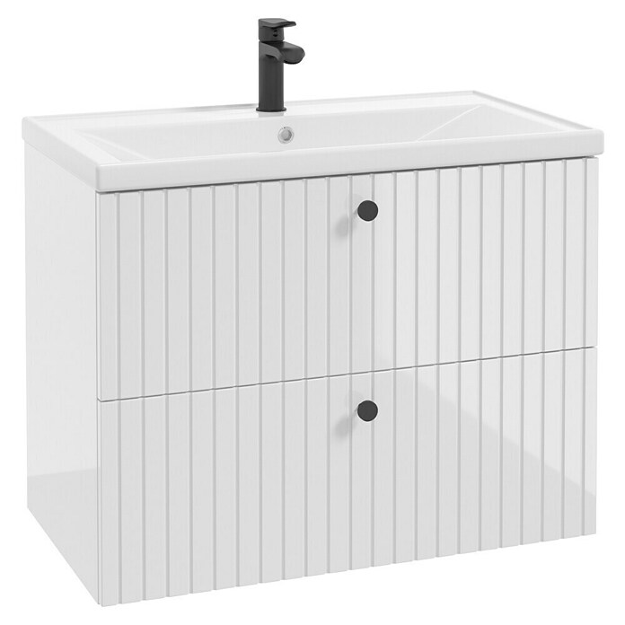 Badmöbel-Set Rietti (81 cm, Weiß, Strukturiert) | BAUHAUS