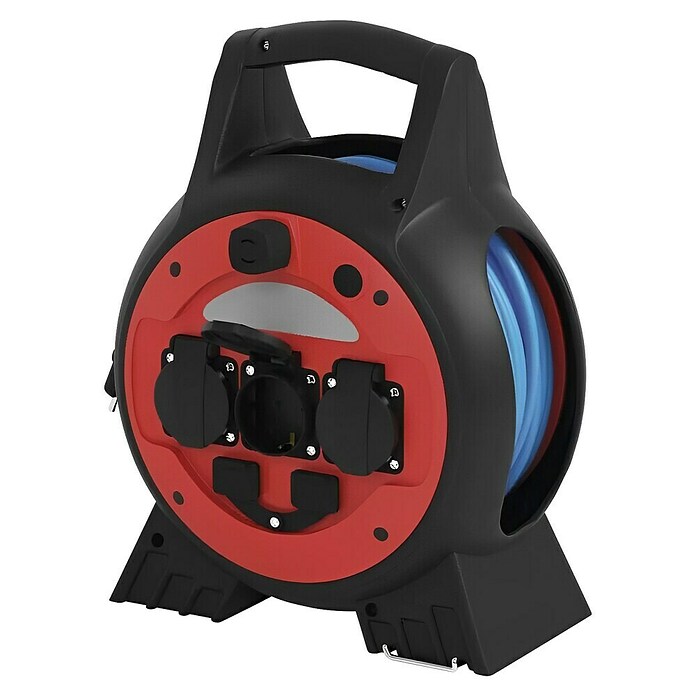 Electraline Kabeltrommel 25m IP44 – Outdoor Geeignet Bis -35°C, 4 Steckdosen, Spezialkabel 3G1.5
