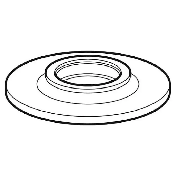 Geberit Spülkasten-Membrane 238.235.16.1 - Passend für: Geberit Spükasten AP110 238.235.16.1 - Darstellung eines skizzenhaften Flansches mit kreisförmiger Bauform und zentraler Aussparung, ideal für industrielle Anwendungen.