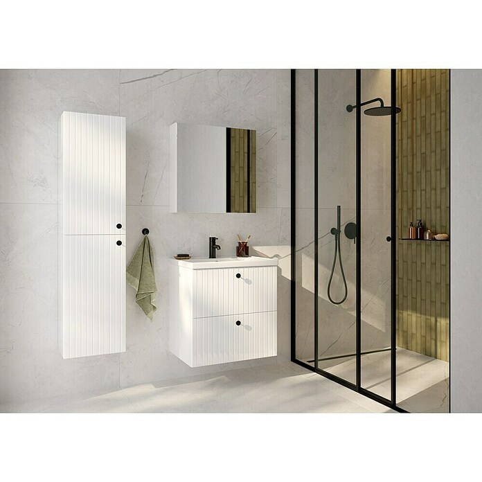 Spiegelschrank Rietti (B x H: 60 x 60 cm, Holz, Weiß) | BAUHAUS