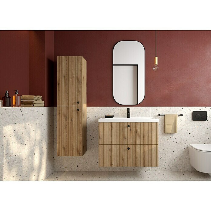 Spiegelschrank Rietti (B x H: 80 x 60 cm, Holz, Eiche Evoke) | BAUHAUS