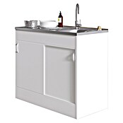 Respekta Komplettspüle 50 S (50 x 100 cm, Schiebetür, Weiß)