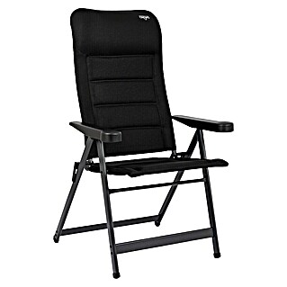 Crespo Silla de camping Crespo Air Deluxe II (Textiline, Respaldo regulable, Negro, An x Pr x Al: 69 x 74 x 120 cm)