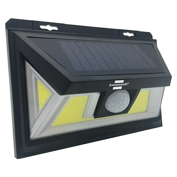 Brennenstuhl Solar-Außenwandleuchte SOL WL 400 - L x B x H: 4,8 x 15,8 x 10,8 cm, Schwarz, IP65, 400 lm - Solarleuchte mit Bewegungsmelder. Ideal für den Außenbereich, bietet energiesparende Beleuchtung und erhöhte Sicherheit durch den Sensor.