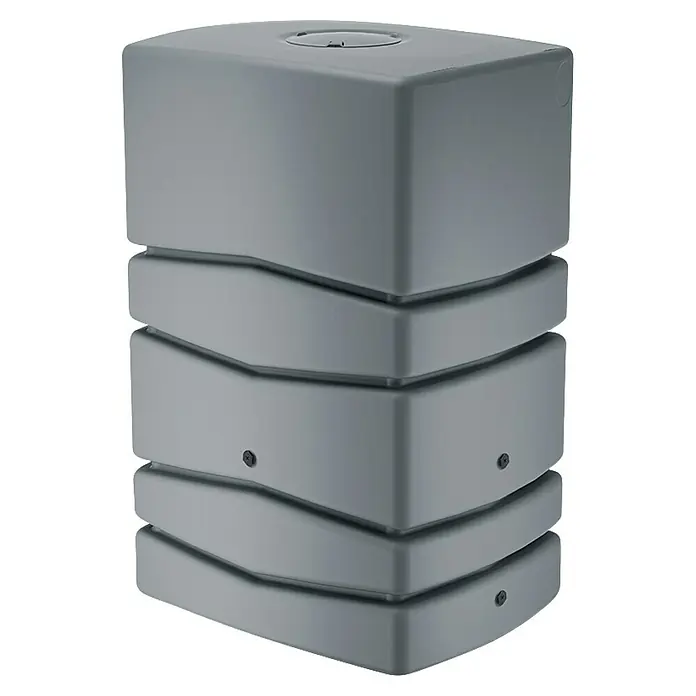 Regenspeicher Aqua Tower - L x B x H: 77,5 x 57,3 x 115 cm, 450 l, Hellgrau - Grauer, kastenförmiger Regenwassertank mit gestufter Bauweise, ideal für die Gartenbewässerung und Regenwassernutzung.