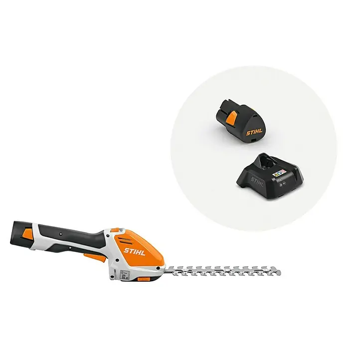 Stihl AS Akku-Strauchschere HSA 26 - 10,8 V, Li-Ionen, 1 Akku - STIHL Akku-Grasschere mit Akku und Ladegerät für präzise Rasenkanten und Formschnitte im Garten. Kompaktes und leichtes Design.