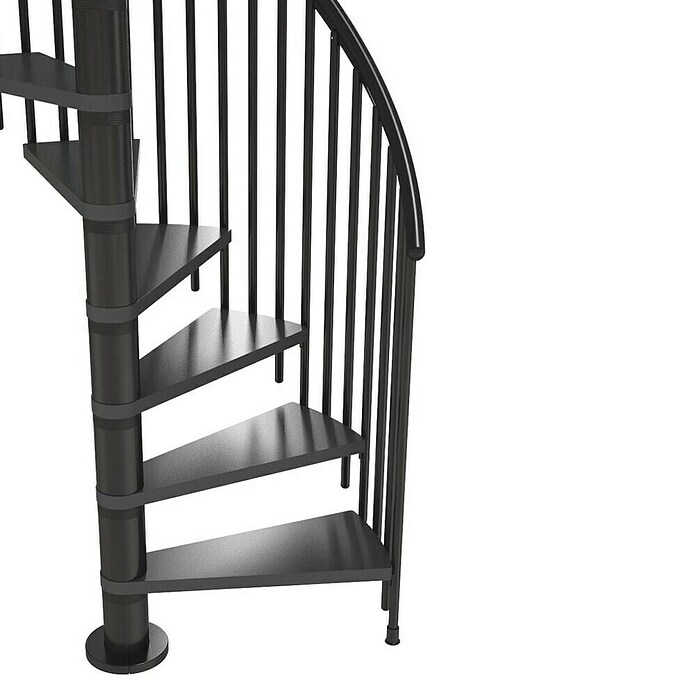 Sogem Escalera de caracol Calgary (Diámetro: 140 cm, Color peldaños: Negro, Altura de planta: 244,8 cm - 280,8 cm) | BAUHAUS