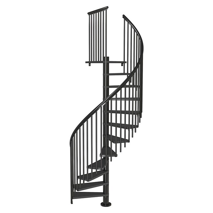 Sogem Escalera de caracol Calgary (Diámetro: 140 cm, Color peldaños: Negro, Altura de planta: 244,8 cm - 280,8 cm) | BAUHAUS