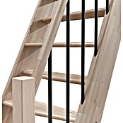 Sogem Escalera compacta recta Kyoto (Ancho: 57 cm, Color peldaños: Haya, Altura de planta: 280 cm, Características del diseño: Con barandilla) | BAUHAUS