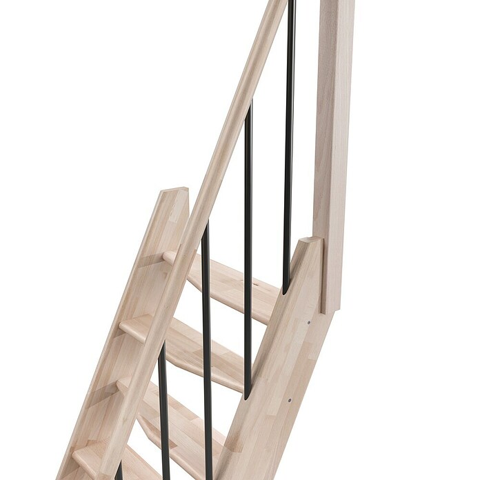 Sogem Escalera compacta recta Kyoto (Ancho: 57 cm, Color peldaños: Haya, Altura de planta: 280 cm, Características del diseño: Con barandilla) | BAUHAUS