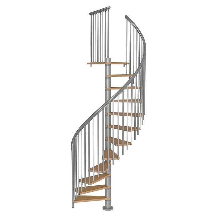 Sogem Escalera de caracol Calgary (Diámetro: 140 cm, Color peldaños: Marrón, Altura de planta: 244,8 cm - 280,8 cm) | BAUHAUS