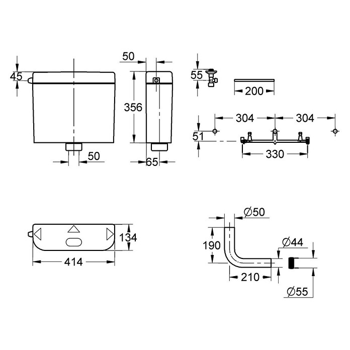 Grohe Start Spülkasten Start (Kunststoff, Spülmenge: 6 l - 9 l) | BAUHAUS