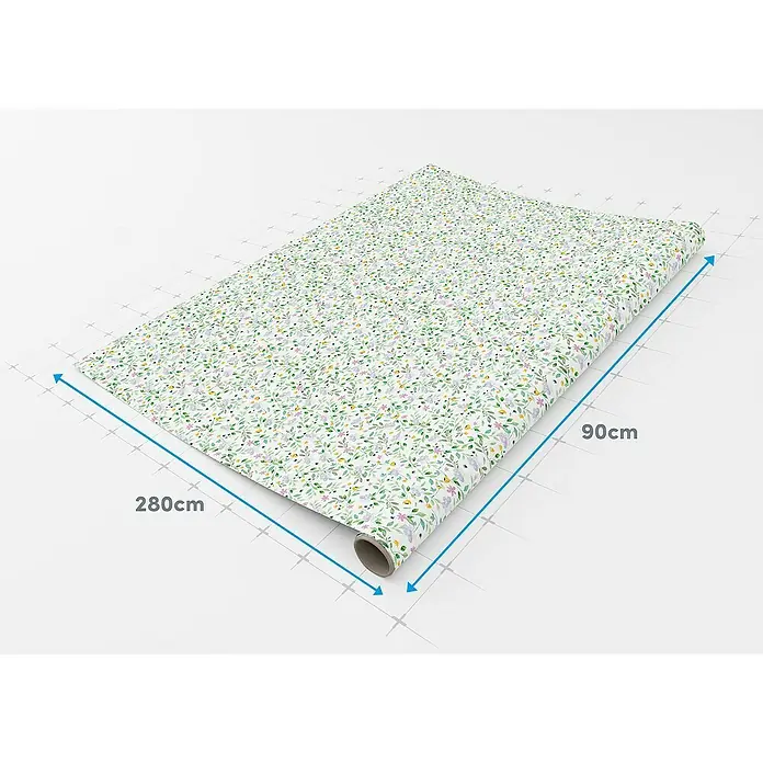 Lámina decorativa autoadhesiva vinílico Premium - 90 x 280 cm, Lulu, Verde - Rollo de papel pintado con diseño floral de 280cm x 90cm, perfecto para personalizar paredes y muebles con un toque de naturaleza.