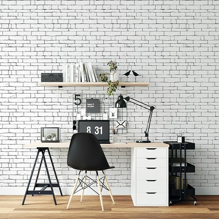 Rollo adhesivo vinílico Premium (280 x 90 cm, Outline, Blanco, Autoadhesivo) | BAUHAUS