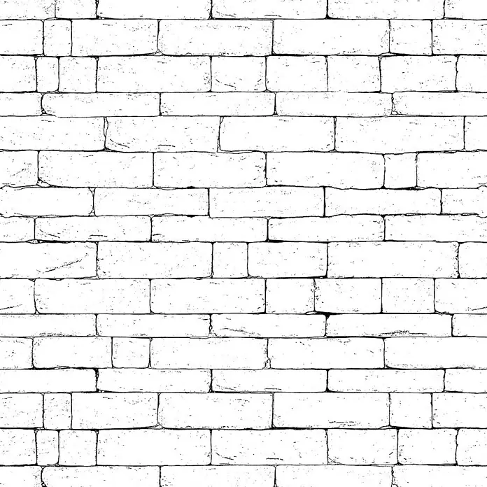 Lámina decorativa autoadhesiva vinílico Premium - 90 x 280 cm, Outline, Blanco - Pared de ladrillos blancos que imita la arquitectura clásica de piedra. Ideal para fondos o texturas con un encanto rústico y estética atemporal.