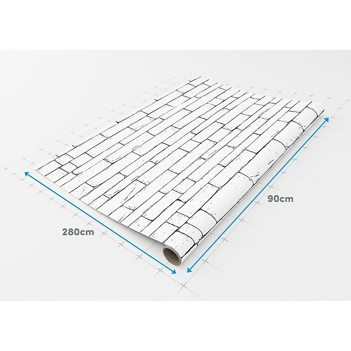 Rollo adhesivo vinílico Premium (280 x 90 cm, Outline, Blanco, Autoadhesivo) | BAUHAUS