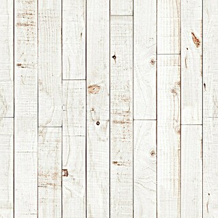 Papel pintado de vinilo autoadhesivo Madera (Blanco, L x An: 280 x 65 cm)