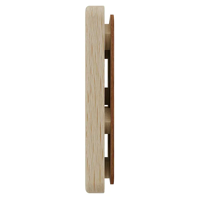 Eilo Hygro- & Thermometer-Set - Natur - Helle Holzschrubbürste mit Naturborsten, seitlich gesehen.