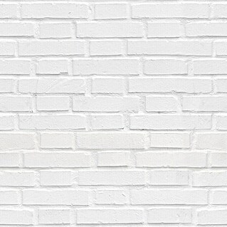 Papel pintado de vinilo autoadhesivo Ladrillo (Blanco, L x An: 280 x 65 cm)