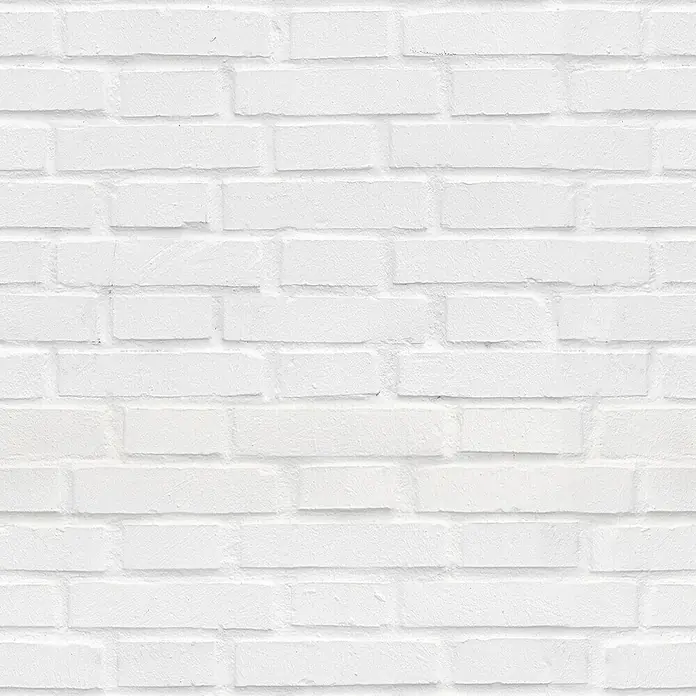 Papel pintado de vinilo autoadhesivo Ladrillo - Blanco, L x An: 280 x 65 cm - Textura homogénea de una pared de ladrillos blancos, ideal para fondos y diseño.