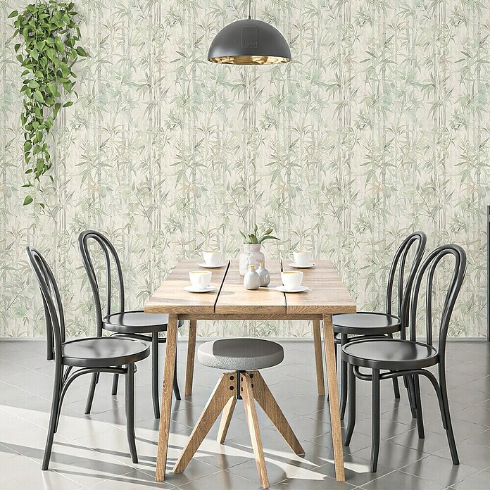 Papel pintado de vinilo autoadhesivo Bamboo (Beige/Verde, L x An: 280 x 65 cm) | BAUHAUS