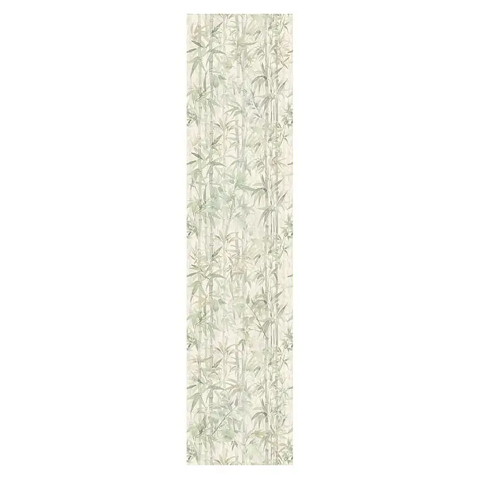 Papel pintado de vinilo autoadhesivo Bamboo - Beige/Verde, L x An: 280 x 65 cm - Papel pintado delicado de bambú con tallos y hojas verdosas sobre fondo claro, ideal para añadir toques naturales y tranquilos a la estancia.
