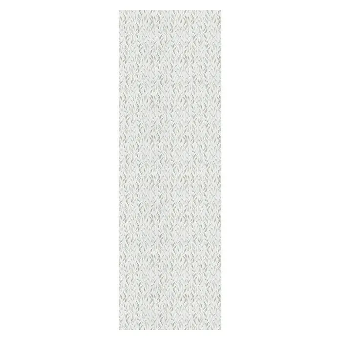 Lámina decorativa autoadhesiva vinílico Premium - 90 x 280 cm, Sauce, Gris - Primer plano de un patrón de papel tapiz con hojas estilizadas y delicadas en suaves tonos grises sobre un fondo claro y texturizado.