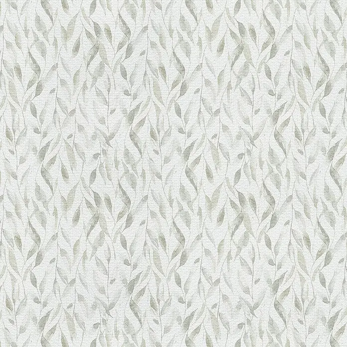 Lámina decorativa autoadhesiva vinílico Premium - 90 x 280 cm, Sauce, Gris - Diseño delicado de hojas sobre textura de lona para textiles y decoraciones. Un toque elegante y natural para cualquier espacio.