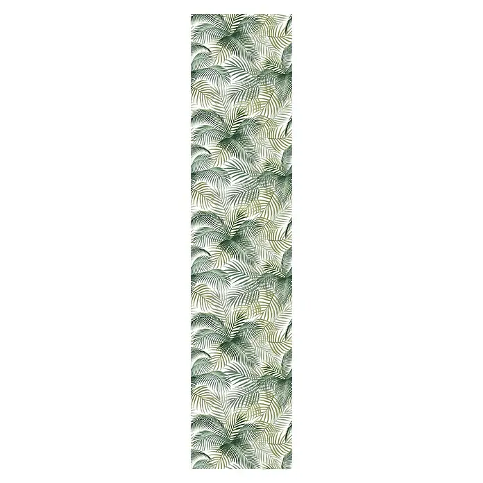 Papel pintado de vinilo autoadhesivo Tropical - Verde, L x An: 280 x 65 cm - El patrón de hojas de palma verdes es denso y realista, ofreciendo una atmósfera tropical. El patrón perfecto para una decoración interior serena y elegante.