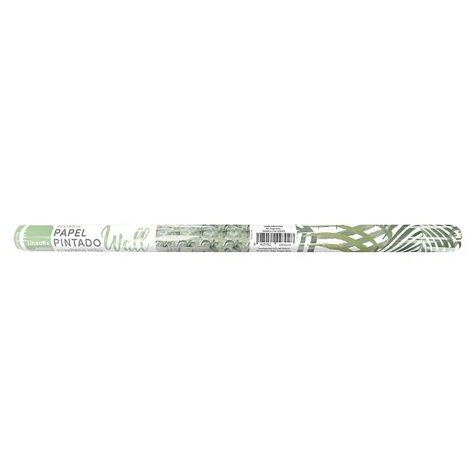 Papel pintado de vinilo autoadhesivo Tropical - Verde, L x An: 280 x 65 cm - Papel pintado de vinilo autoadhesivo Lineafix con estampado tropical para diseño de paredes y decoración de muebles.