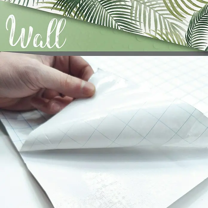 Papel pintado de vinilo autoadhesivo Tropical - Verde, L x An: 280 x 65 cm - Una lámina de papel tapiz autoadhesivo con un diseño de hojas de palma verdes. Perfecto para añadir un toque de naturaleza a tus paredes.