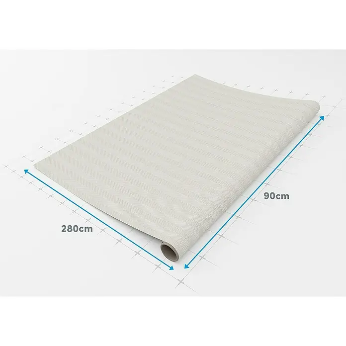 Lámina decorativa autoadhesiva vinílico Premium - 90 x 280 cm, Calma, Marrón - Rollo de papel pintado vinílico gris claro con diseño de espiga, de 280x90cm, ideal para una decoración de pared elegante.