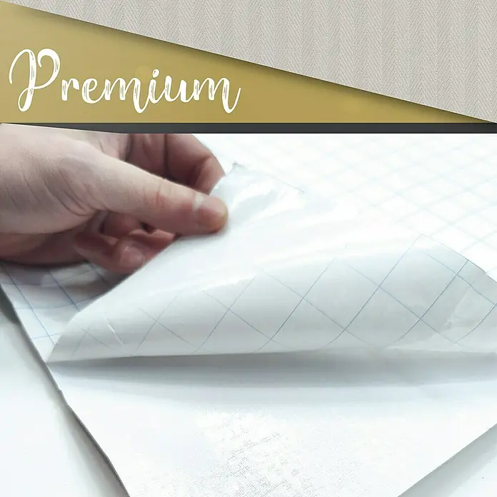 Lámina decorativa autoadhesiva vinílico Premium - 90 x 280 cm, Calma, Marrón - Lámina decorativa Premium: Lámina autoadhesiva con líneas de cuadrícula para facilitar el corte, ideal para renovar muebles y proyectos DIY.