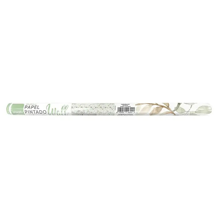 Papel pintado de vinilo autoadhesivo Hojas - Verde, L x An: 280 x 65 cm - Un rollo de papel pintado adhesivo Linografix, 65x260cm, estampado con delicadas ramas para decoración de pared con estilo.