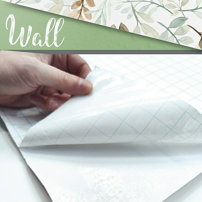 Papel pintado de vinilo autoadhesivo Hojas (Verde, L x An: 280 x 65 cm) | BAUHAUS