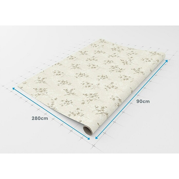 Rollo adhesivo vinílico Premium (280 x 90 cm, Fiore, Beige, Autoadhesivo) | BAUHAUS