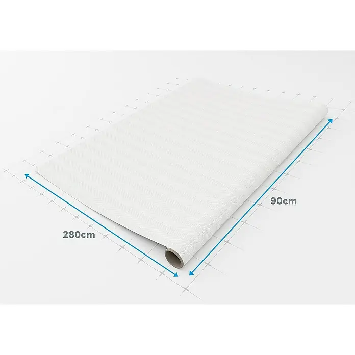 Lámina decorativa autoadhesiva vinílico Premium - 90 x 280 cm, Calma, Blanco - Un rollo de papel tapiz de 280 cm de largo y 90 cm de ancho. Ideal para la decoración y renovación de paredes interiores.