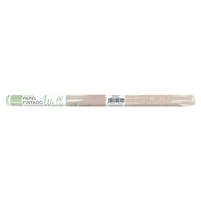Papel pintado de vinilo autoadhesivo Prato - Beige, L x An: 280 x 65 cm - Primer plano de un rollo de papel pintado autoadhesivo con fondo marrón claro y diseños delicados, ideal para una decoración de pared elegante.