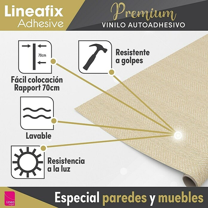 Rollo adhesivo vinílico Premium (280 x 90 cm, Cima clara, Beige, Autoadhesivo) | BAUHAUS