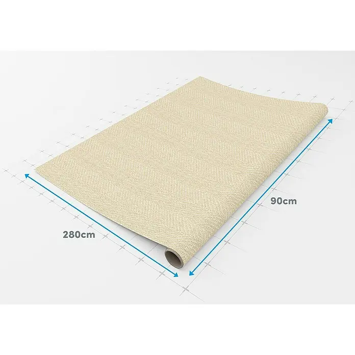 Lámina decorativa autoadhesiva vinílico Premium - 90 x 280 cm, Cima clara, Beige - Rollo de papel pintado de 280cm x 90cm con estampado de espiga. Elegante papel pintado para diseño de paredes.